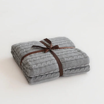 100% Cotton Knitted Blanket Solid Color Sofa Blanket Cover Nordic Home Decor Throw Blanket For Bed Portable Breathable Shawl